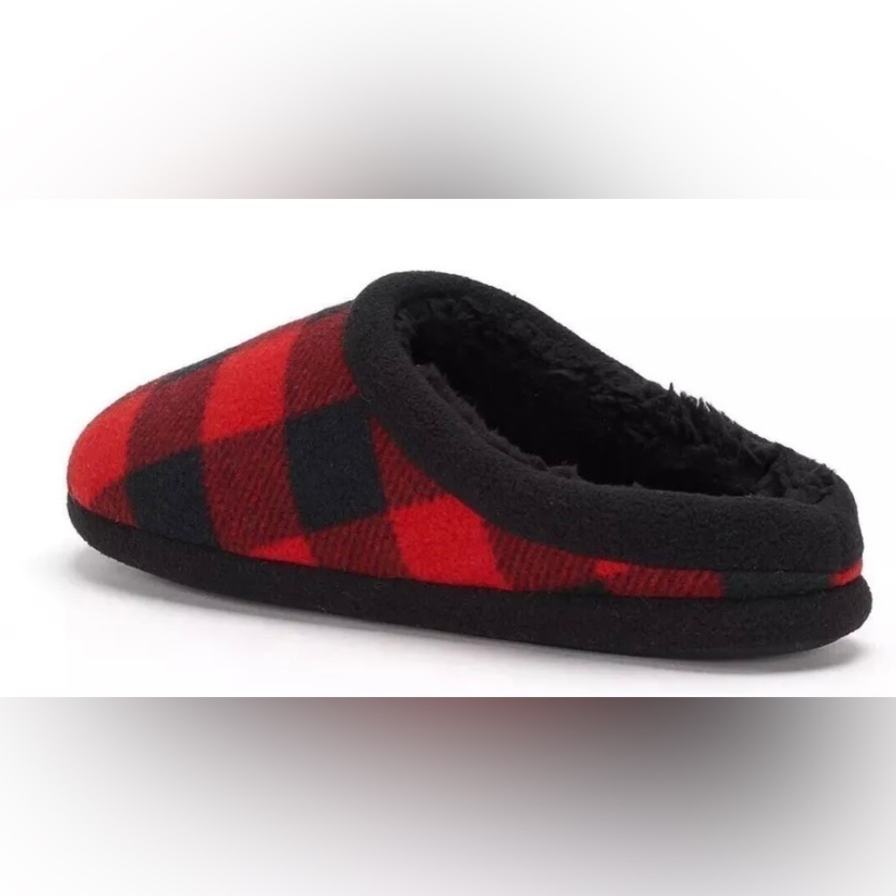 Cuddl Duds Buffalo checked red and black Boys slipper - new with tags large boy - Picture 4 of 6